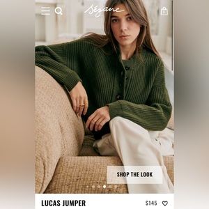 NWT Sezane Lucas Jumper Khaki Size Medium